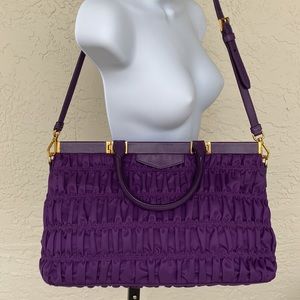 Prada Gorgeous Purple Nylon Tote w/ Leather Trim